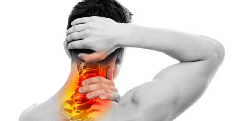 Pain in the neck and signs of osteochondrosis
